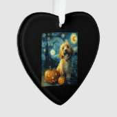 Cavapoo Cute Dog Halloween Jack O Lantern Pumpkin  Ornament (voorkant)