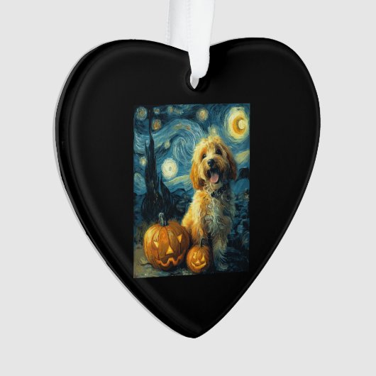 Cavapoo Cute Dog Halloween Jack O Lantern Pumpkin  Ornament (voorkant)