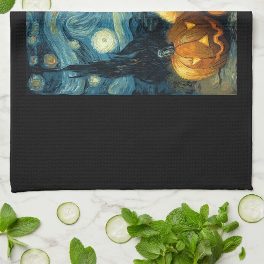 Cavapoo Cute Dog Halloween Jack O Lantern Pumpkin  Theedoek (Gevouwen)