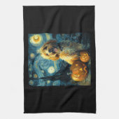 Cavapoo Cute Dog Halloween Jack O Lantern Pumpkin  Theedoek (Verticaal)