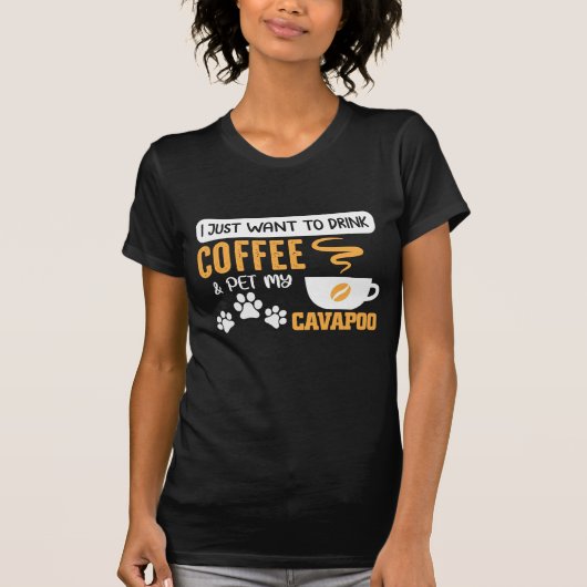 Cavapoo Dog Eigenaar van Coffee Bean Drinker T-shirt (Voorkant)