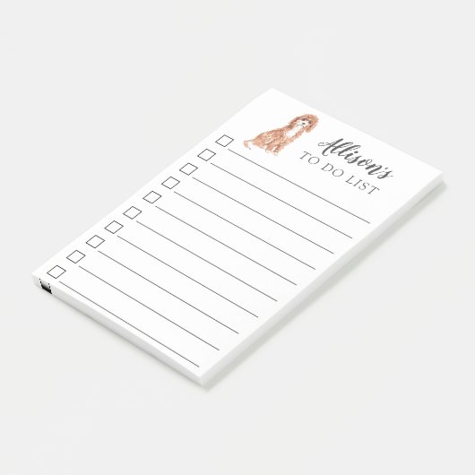 Cavapoo Dog gepersonaliseerd om lijst te doen Post-it® Notes (Schuin)