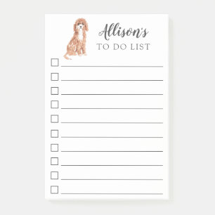 Cavapoo Dog gepersonaliseerd om lijst te doen Post-it® Notes
