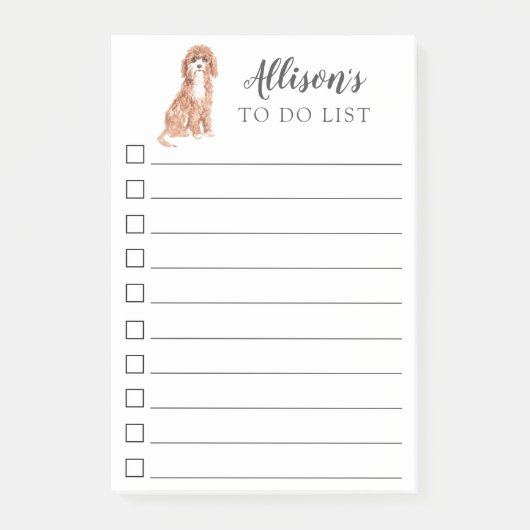Cavapoo Dog gepersonaliseerd om lijst te doen Post-it® Notes (Voorkant)