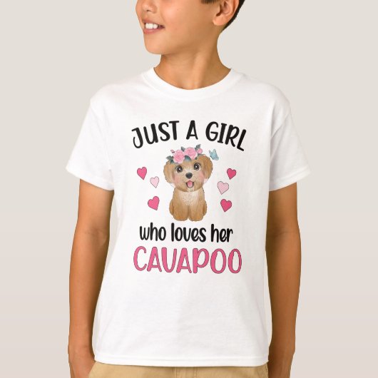 Cavapoo Dog Girl Cavoodle Hondenliefhebber Cavapoo T-shirt (Voorkant)