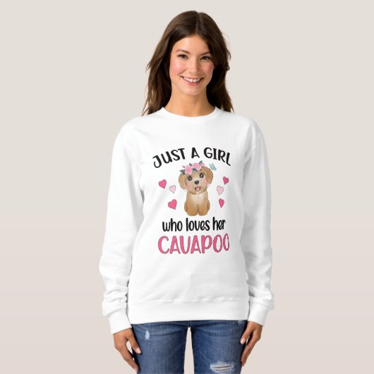 Cavapoo Dog Girl Cavoodle Hondenliefhebber Cavapoo Trui (Voorkant volledig)