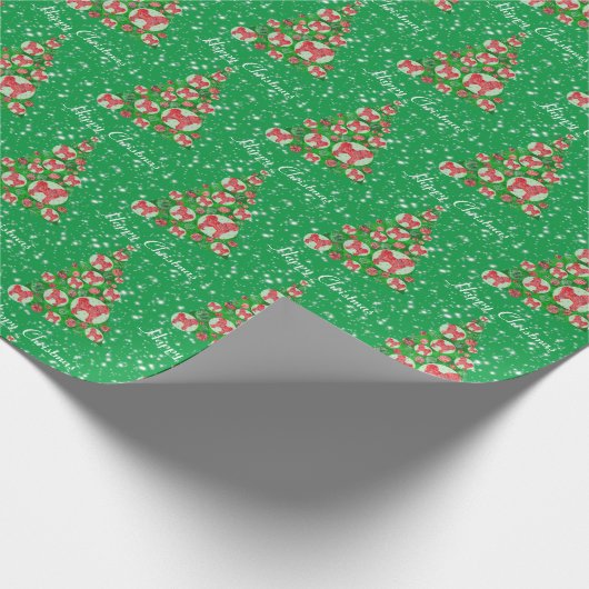 Cavapoo Dog kerstboomfeestdag groen Cadeaupapier (Hoek)