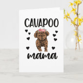 Cavapoo Dog Mama Cavoodle Hondenliefhebber Cavapoo Kaart (Gele Bloem)