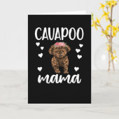 Cavapoo Dog Mama Cavoodle Hondenliefhebber Cavapoo Kaart (Gele Bloem)