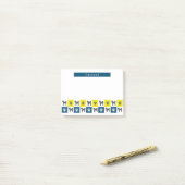 Cavapoo Dog & Paw Yellow & Blue Grids Post-it® Notes (Op bureau)