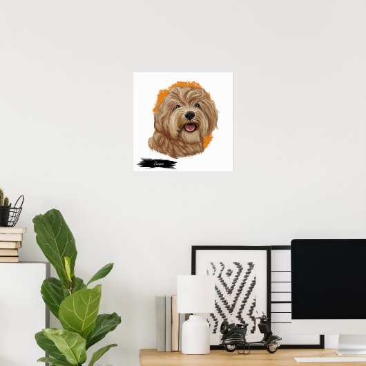 Cavapoo Dog Portrait | Aangepaste PET Portret Prin Poster (Thuiskantoor)