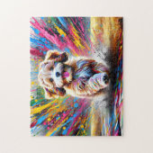 Cavapoo Dog Portrait Acryl Art Print Hondenliefheb Legpuzzel (Verticaal)