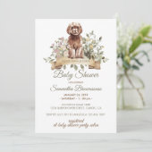 Cavapoo Dog Puppy Baby shower Kaart (Staand voorkant)