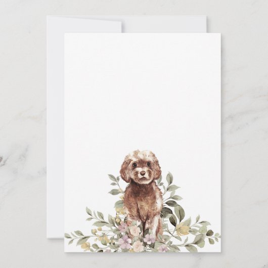 Cavapoo Dog Puppy Baby shower Kaart (Achterkant)