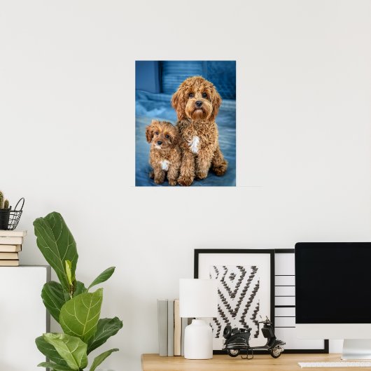 Cavapoo Dog Puppy Schattig Poster (Thuiskantoor)