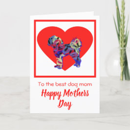 Cavapoo Dog Red Heart Kaart moederdag