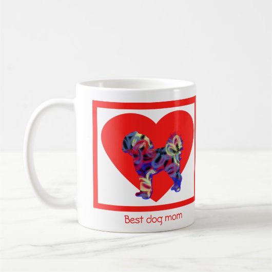 Cavapoo Dog Red Valentijn Day Heart Koffiemok (Links)