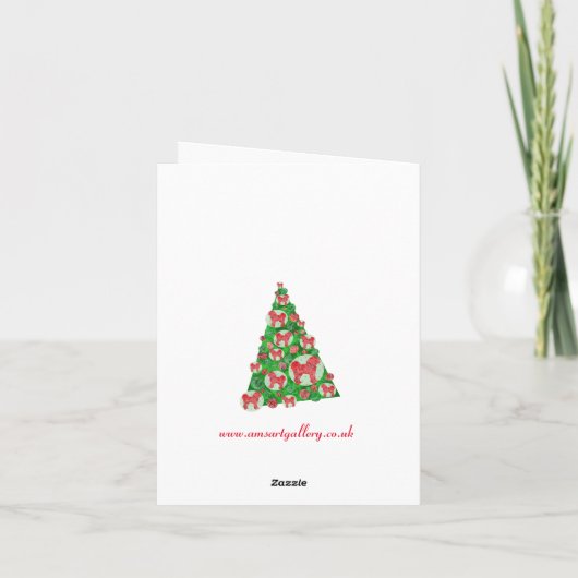 Cavapoo Dog Silhouette Baubles - kerstboom Kaart (Achterkant)