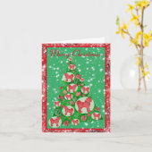 Cavapoo Dog Silhouette Baubles - kerstboom Kaart (Gele Bloem)