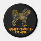 Cavapoo Dog Silhouette Fun Halloween Magnet (Voorkant)