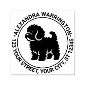 Cavapoo Dog Standing Sil Naam Retouradres Zelfinktende Stempel (Design)