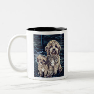 Cavapoo Dogs Cute Schattig Tweekleurige Koffiemok
