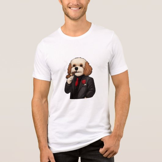 Cavapoo Don – Bella Canvas Tri-Blend Mafia Dog Art Tri-Blend Shirt (Voorkant)