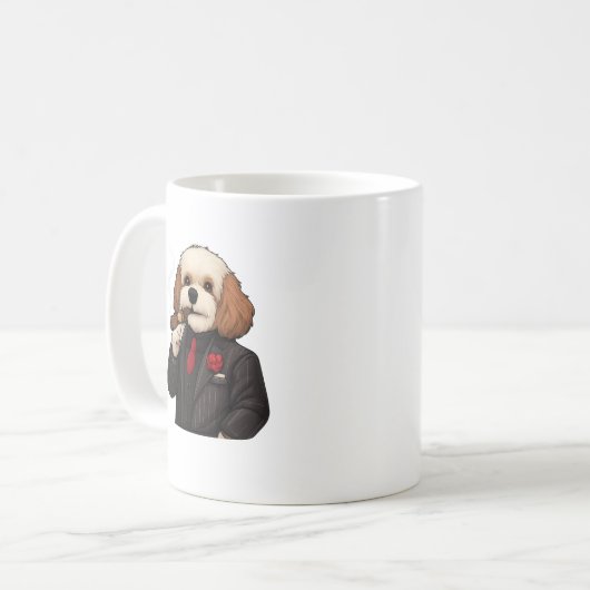 Cavapoo Don – Funny Mafia Dog Mug Koffiemok (Voorkant links)