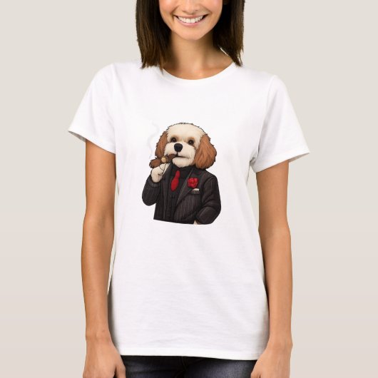 Cavapoo Don – Grappige Mafiëhond Dames T-Shirt (Voorkant)