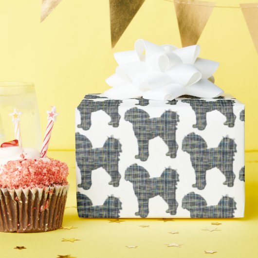 Cavapoo geel & zwart rooster lijn wit cadeau cadeaupapier (Verjaardagsfeest)