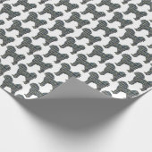 Cavapoo geel & zwart rooster lijn wit cadeau cadeaupapier (Hoek)