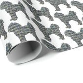 Cavapoo geel & zwart rooster lijn wit cadeau cadeaupapier (Rol Hoek)