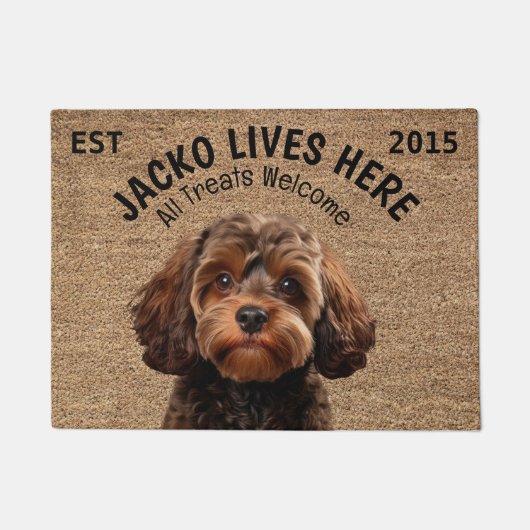 Cavapoo gepersonaliseerde huisdier deurmat (Voorkant)