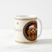Cavapoo Gepersonaliseerde Kerst hond Koffiemok (Voorkant rechts)