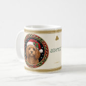 Cavapoo Gepersonaliseerde Kerst hond Koffiemok (Voorkant links)