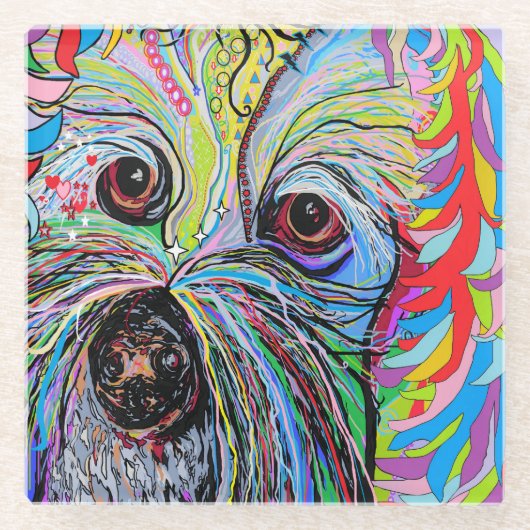 Cavapoo Glazen Onderzetter (Voorkant)