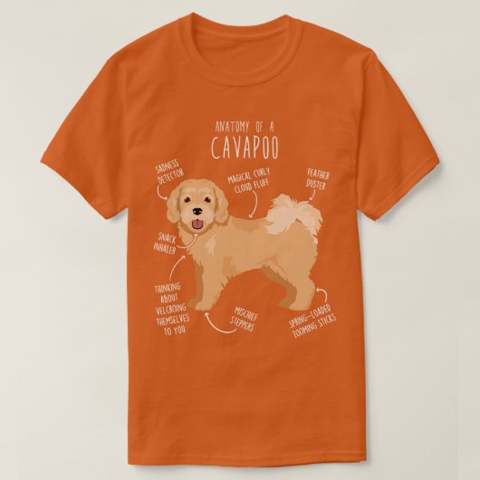 Cavapoo Hond Anatomie 6 T-shirt (Design voorkant)