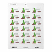 Cavapoo-hond en kerstboom retouradres etiket (Full Sheet)