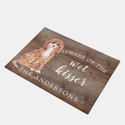 Cavapoo Hond Gepersonaliseerde Deurmat (Schuin)