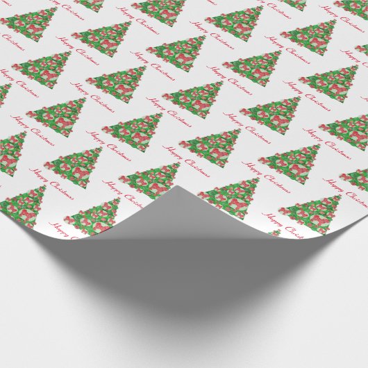 Cavapoo Hond Kerstboom Vakantie Wit Cadeaupapier (Hoek)