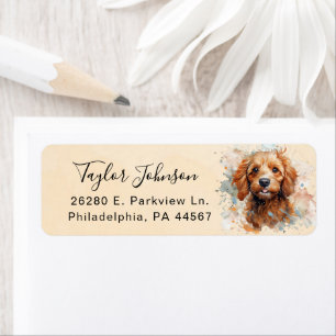 Cavapoo-hond retouradreslabel etiket