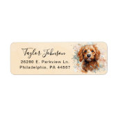 Cavapoo-hond retouradreslabel etiket (Voorkant)