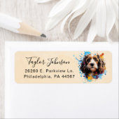 Cavapoo-hond retouradreslabel etiket (Insitu)