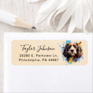 Cavapoo-hond retouradreslabel etiket