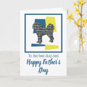 Cavapoo-hond Silhouette Driekleurige Vaderdagkaart Kaart (Gele Bloem)