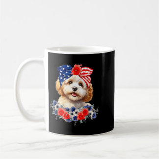 Cavapoo hondenbandana Amerikaanse vlag 4 juli Koffiemok