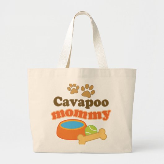 Cavapoo Hondenras Gift Grote Tote Bag (Voorkant)