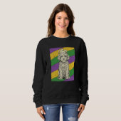 Cavapoo Jester Mardi Gras Doodle Dog Mom or Dad Trui (Voorkant volledig)