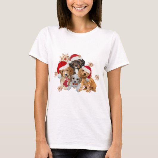 Cavapoo Kerstapparel T-shirt (Voorkant)