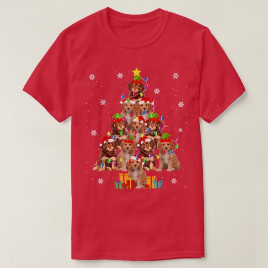 Cavapoo kerstboom Funny Santa Cavoodle Dog Xm T-shirt (Design voorkant)